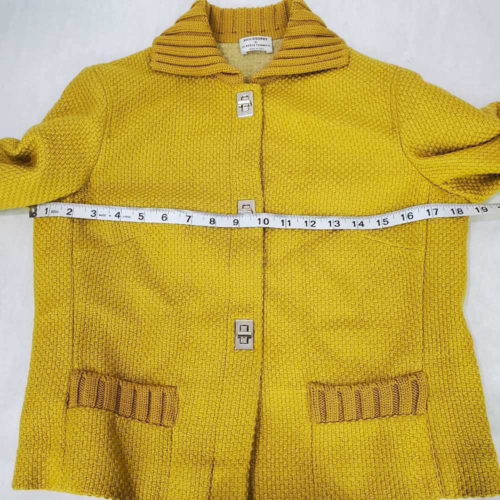 Philosophy Di Alberta Ferretti Vintage Wool Retro Mod Mustard Jacket Skirt Suit - Picture 11 of 16